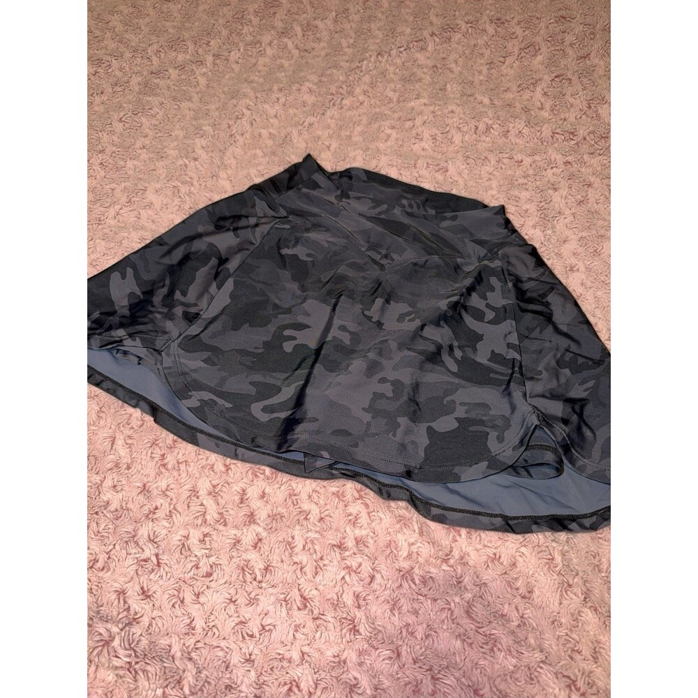 Athletic Womens Black Gray Camo Skort Skirt Shorts Small Tennis Sport